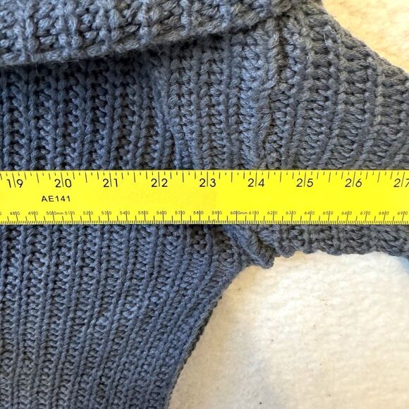 Umgee Pullover Gray Cowl Neck Sweater Sz M Chunky Tunic Ribbed - Picture 8 of 8
